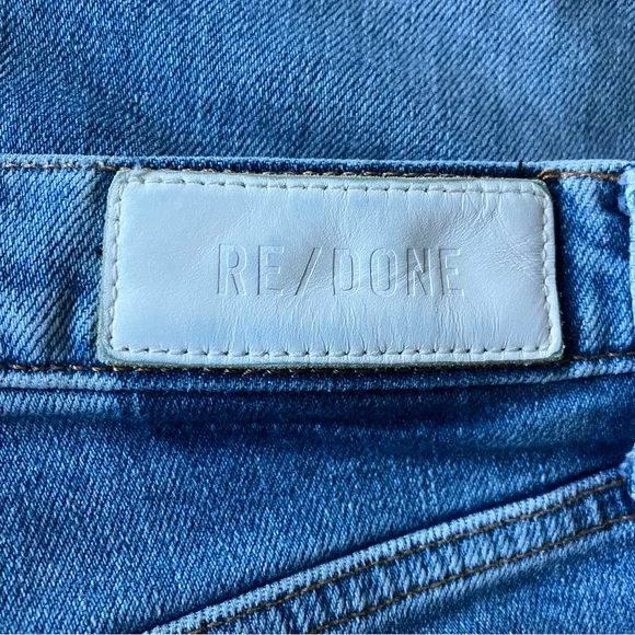 Re/Done ReDone Denim Jeans 90S High Rise Ankle Crop Button Fly Womens' Size 28 - Picture 5 of 9